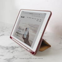 iPad 12.9/Air5/iPad 9/mini 7 奶茶色的慵懶 皮革平板保護套
