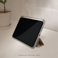 iPad 12.9/Air5/iPad 9/mini 7 奶茶色的慵懶 皮革平板保護套