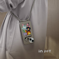 iPhone 17/16/15/14/13/12/SE3 嬉皮70年代 二合一防摔背繩手機殼