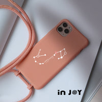 iPhone 14/13/13pro/12/11/SE3 客製十二星座密碼二合一防摔背繩手機殼-天蠍座