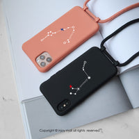 iPhone 14/13/13pro/12/11/SE3 客製十二星座密碼二合一防摔背繩手機殼-處女座