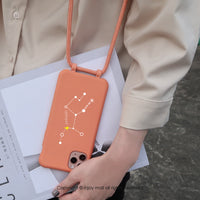 iPhone 14/13/13pro/12/11/SE3 客製十二星座密碼二合一防摔背繩手機殼-雙子座