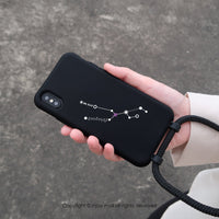 iPhone 14/13/13pro/12/11/SE3 客製十二星座密碼二合一防摔背繩手機殼-天秤座