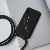iPhone 14/13/13pro/12/11/SE3 客製十二星座密碼二合一防摔背繩手機殼-天蠍座