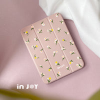 iPad case 12.9/Air5/iPad 9/mini7 迷人小圓花 附筆槽平板保護套