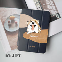 iPad 12.9/Air5/iPad 9/mini7系列 微笑柯基 皮革平板保護套