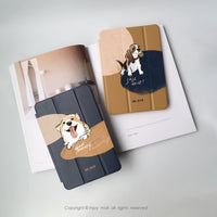 iPad 12.9/Air5/iPad 9/mini7系列 微笑柯基 皮革平板保護套