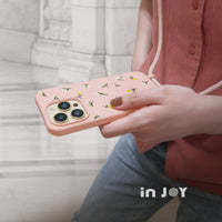 iPhone 17/16/15/14/13/12/SE3 迷人小圓花 二合一防摔背繩手機殼