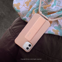 iPhone 17/16/15/14/13/12/SE3 可拆式 Urban Basic 櫻花粉 背繩防摔手機殼