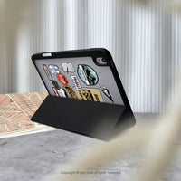 iPad case 12.9/Air5/iPad 9 露營風貼紙 多角度折疊平板保護套