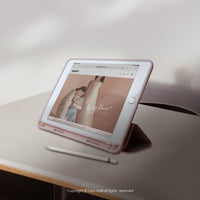 iPad case 12.9/Air5/iPad 9/mini7 輕快可愛博美犬 附筆槽平板保護套