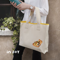 早安晨光 米白色 大方口 帆布包