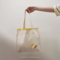 早安晨光 米白色 大方口 帆布包