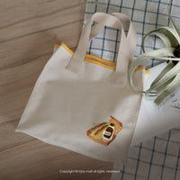 早安晨光 米白色 大方口 帆布包