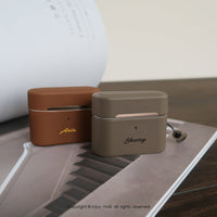 AirPods Pro 2代 記得美好客製文字 經典真皮 防摔 帶手繩保護套