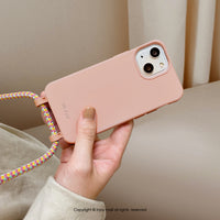 iPhone 17/16/15/14/13/12/SE3 可拆式 Urban Colourful 復古粉 背繩防摔手機殼