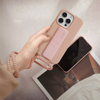 iPhone 17/16/15/14/13/12/SE3 可拆式 Urban Colourful 復古粉 背繩防摔手機殼