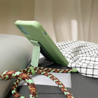 iPhone 14/13/13 Pro/12/11/SE3 可拆式 Urban Colourful 森林綠 背繩防摔手機殼