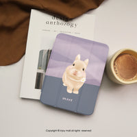 iPad case12.9/Air5/iPad 9/mini 7 療癒兔兔 附筆槽平板保護殼