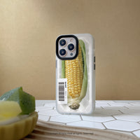 iPhone 16/15/14/13/12/SE3 客製載具條碼 來個玉米 磨砂手感 防摔手機殼 A款