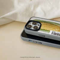 iPhone 16/15/14/13/12/SE3 客製載具條碼 來個玉米 磨砂手感 防摔手機殼 A款