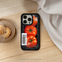 iPhone 16/15/14/13/12/SE3 客製載具條碼 番茄來了 磨砂手感 防摔手機殼 A款