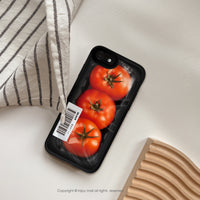 iPhone 16/15/14/13/12/SE3 客製載具條碼 番茄來了 磨砂手感 防摔手機殼 A款