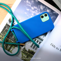 iPhone 11/11max/SE2/12/12mini 簡約Simplicity掛繩 天空藍 防摔手機殼