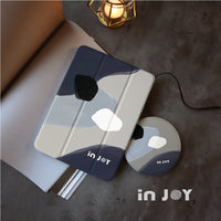 iPad case 12.9/Air5/iPad 9/mini 7 藍色啤酒海 附筆槽平板保護套