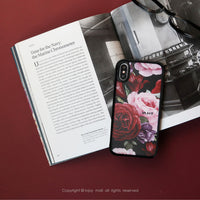 iPhone 14/14 Pro/13/12/11/SE3 優雅綻放玫瑰 耐撞擊邊框手機殼