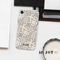 iPhone 16/15/14/13/12/SE3 摩洛哥花磚 透明耐衝擊防摔手機殼