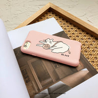 iPhone 17/16/15/14/13/12/SE3 老奶奶波斯貓 二合一防摔背繩手機殼