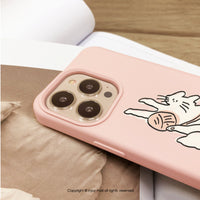 iPhone 17/16/15/14/13/12/SE3 老奶奶波斯貓 二合一防摔背繩手機殼