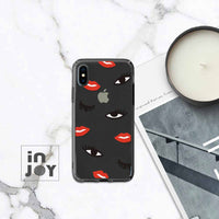 iPhone 14/14 Pro/13/12/11/SE3 紅唇女孩 透明耐衝擊防摔手機殼