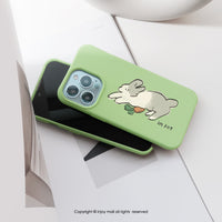 iPhone 16/15/14/13/12/SE3 懶洋洋貪吃兔 二合一防摔背繩手機殼