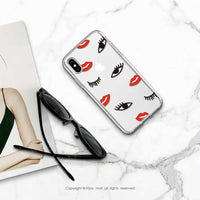 iPhone 14/14 Pro/13/12/11/SE3 紅唇女孩 透明耐衝擊防摔手機殼