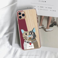 iPhone 16/15/14/13/12/SE3 拼貼紅寶石圓眼貓 透明耐衝擊防摔手機殼