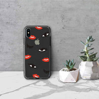 iPhone 14/14 Pro/13/12/11/SE3 紅唇女孩 透明耐衝擊防摔手機殼