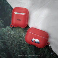 AirPods Pro 冬日雪山 客製英文名 保護套 TPU收納盒 附掛勾