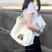 花藝家 米白色 大方口 帆布包