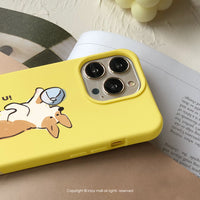 iPhone 13/13pro/12/11/SE3 頑皮柯基犬 二合一防摔背繩手機殼
