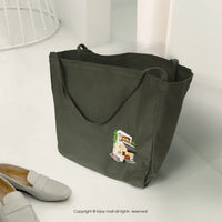 質感生活 軍綠色 大方口 帆布包