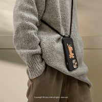 iPhone 17/16/15/14/13/12/SE3 後花園橘貓 二合一防摔背繩手機殼