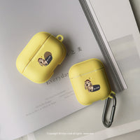 AirPods / AirPods Pro 奶油臘腸犬 保護套 TPU收納盒 附掛勾