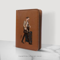 摩登女子真皮 皮革護照夾 卡套 證件套 旅行卡夾