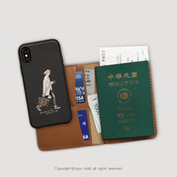 摩登女子真皮 皮革護照夾 卡套 證件套 旅行卡夾