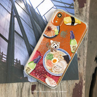 iPhone 13/13pro/12/11/SE3 小熊貓吃拉麵 防摔 空壓殼流沙殼