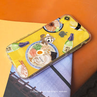 iPhone 13/13pro/12/11/SE3 小熊貓吃拉麵 防摔 空壓殼流沙殼