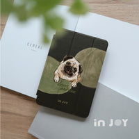 iPad 12.9/Air5/iPad 9/mini7 好好生活巴哥犬 皮革平板保護套