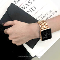 客製化禮物 Apple watch series 不鏽鋼可拆式錶帶專屬客製刻字-銀色